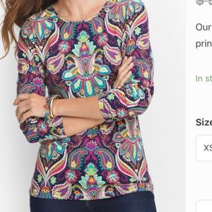 Talbots Paisley Tee - Medium